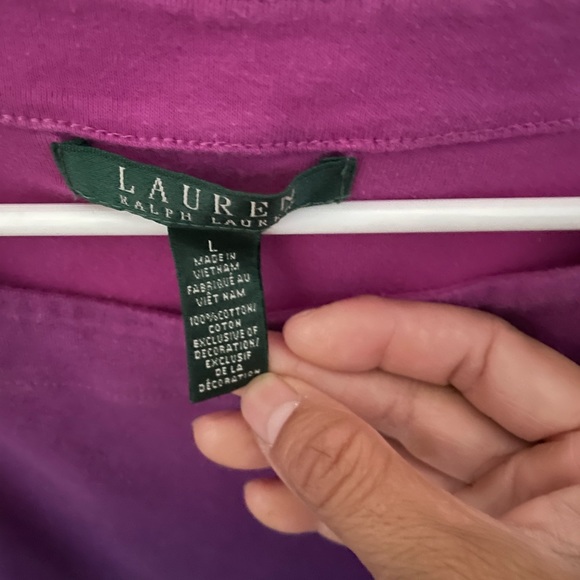 LAUREN BY RALPH LAUREN ombré t-shirt Sz L - Picture 2 of 3